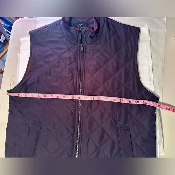 Magaschoni Mens Medium Blue Fleece Lined Quilted vest - Picture 5 of 10